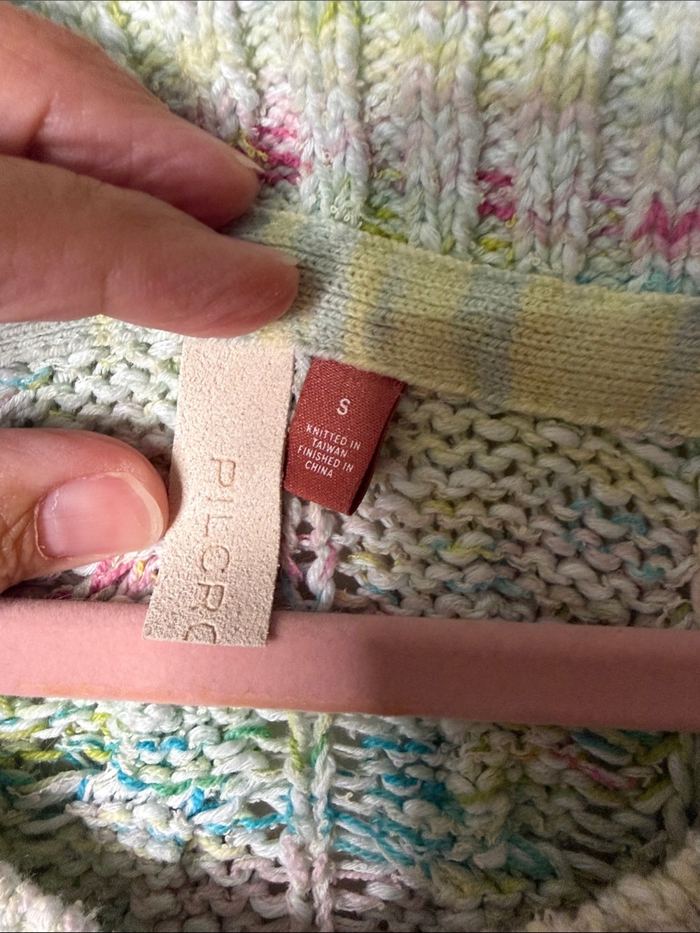 Pilcro Pastel Speckled Cable Knit Sweater - Picture 3 of 5